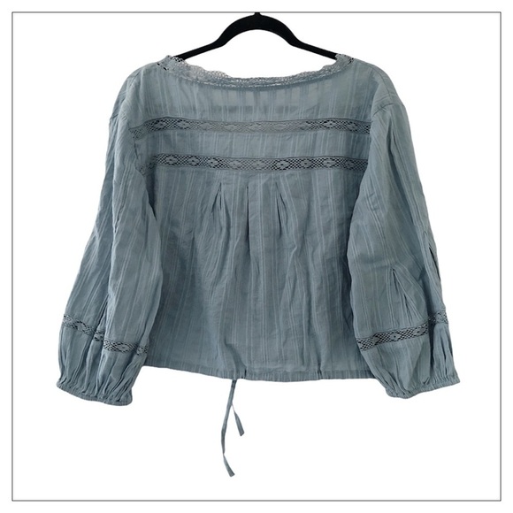 Nwt Free People Blue Embroidered Crop Top Size Large - Picture 6 of 6